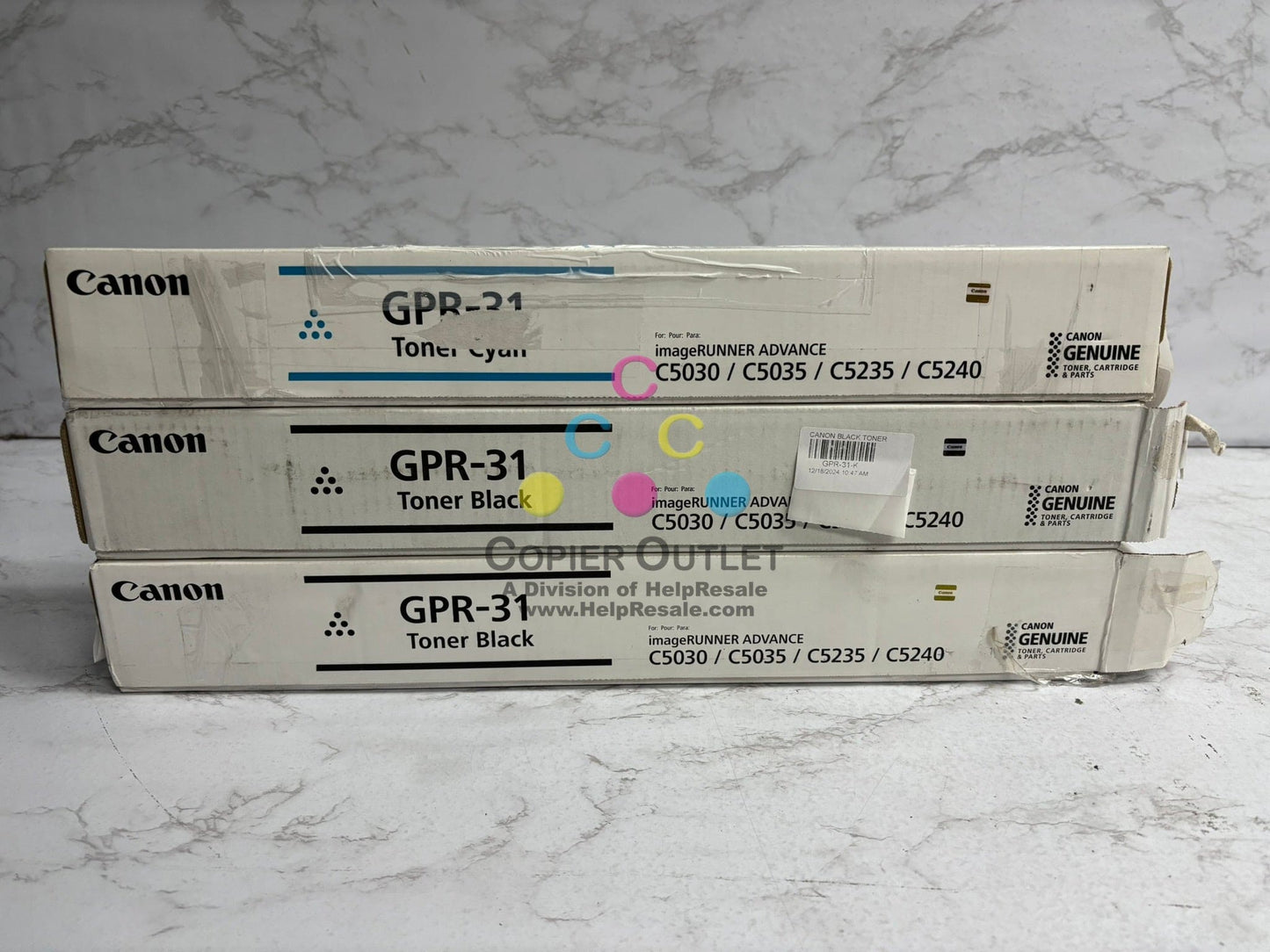 3 Genuine Canon iR ADV C5030,C5035,C5235,C5240 GPR31, GPR-31 CKK Toners
