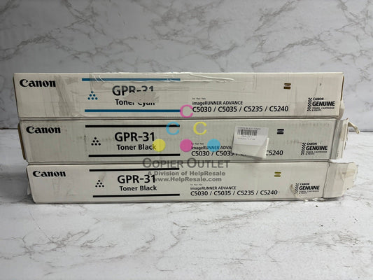 3 Genuine Canon iR ADV C5030,C5035,C5235,C5240 GPR31, GPR-31 CKK Toners