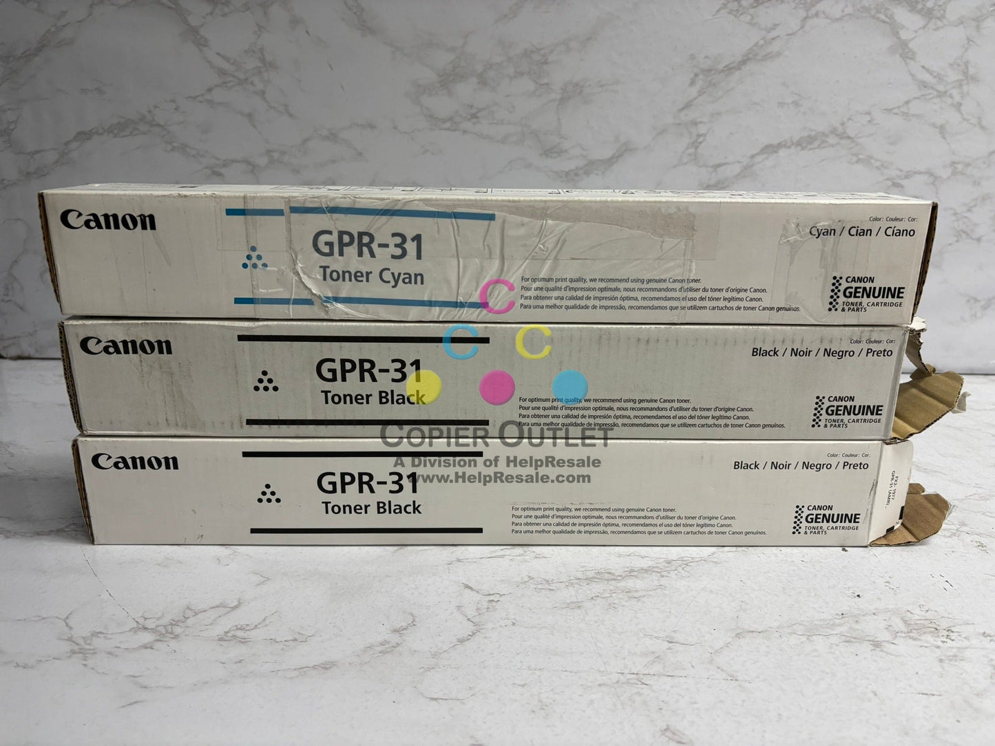 3 Genuine Canon iR ADV C5030,C5035,C5235,C5240 GPR31, GPR-31 CKK Toners