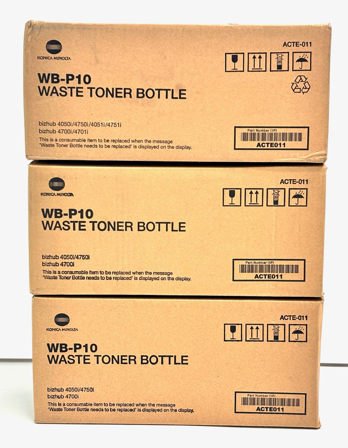 3 OEM Konica Minolta 4050,4751i Waste Toner Collection Container WB-P10, ACTE011