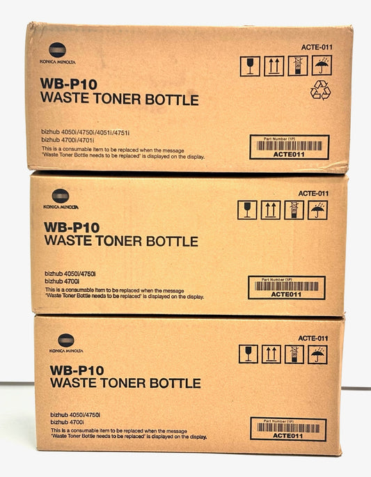 3 OEM Konica Minolta 4050,4751i Waste Toner Collection Container WB-P10, ACTE011