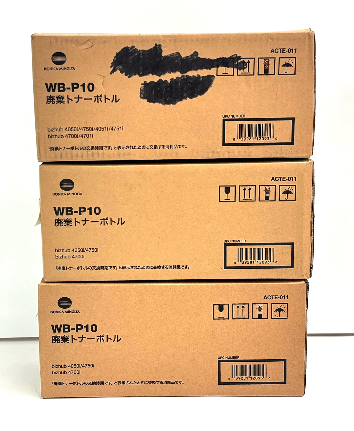3 OEM Konica Minolta 4050,4751i Waste Toner Collection Container WB-P10, ACTE011