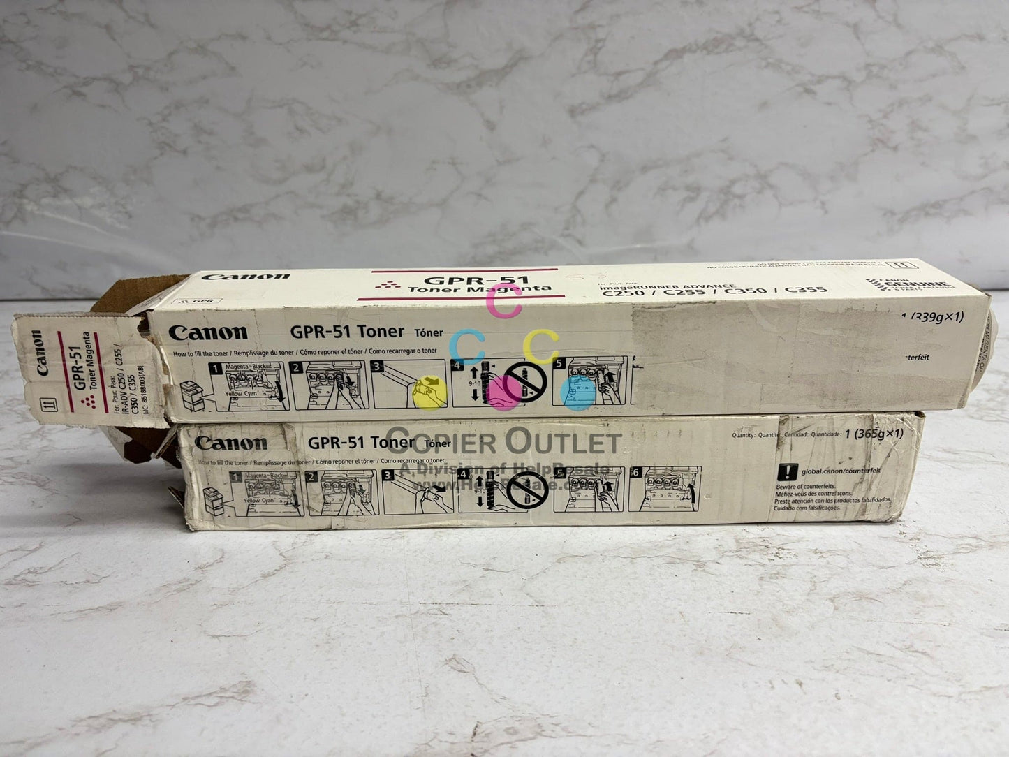 2 Open Genuine Canon imageRUNNER ADV C250,C255,C350,C355 GPR-51 MK Toners