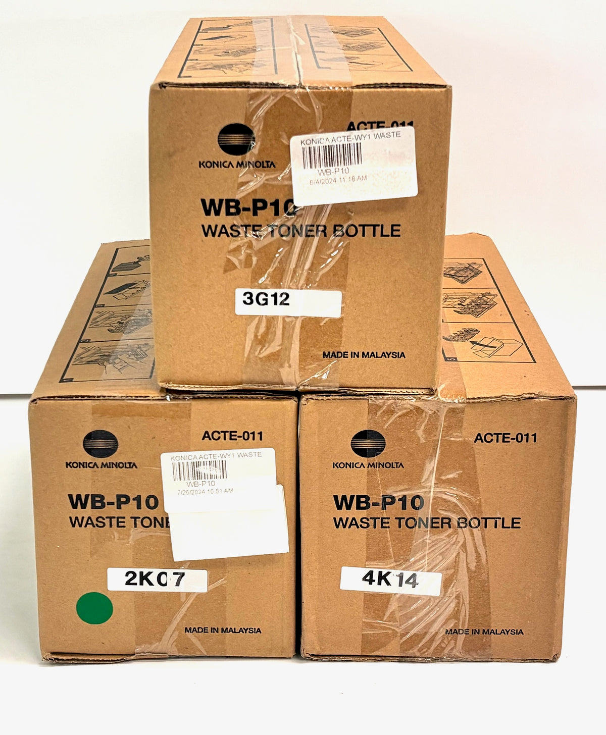 3 OEM Konica Minolta 4050,4751i Waste Toner Collection Container WB-P10, ACTE011
