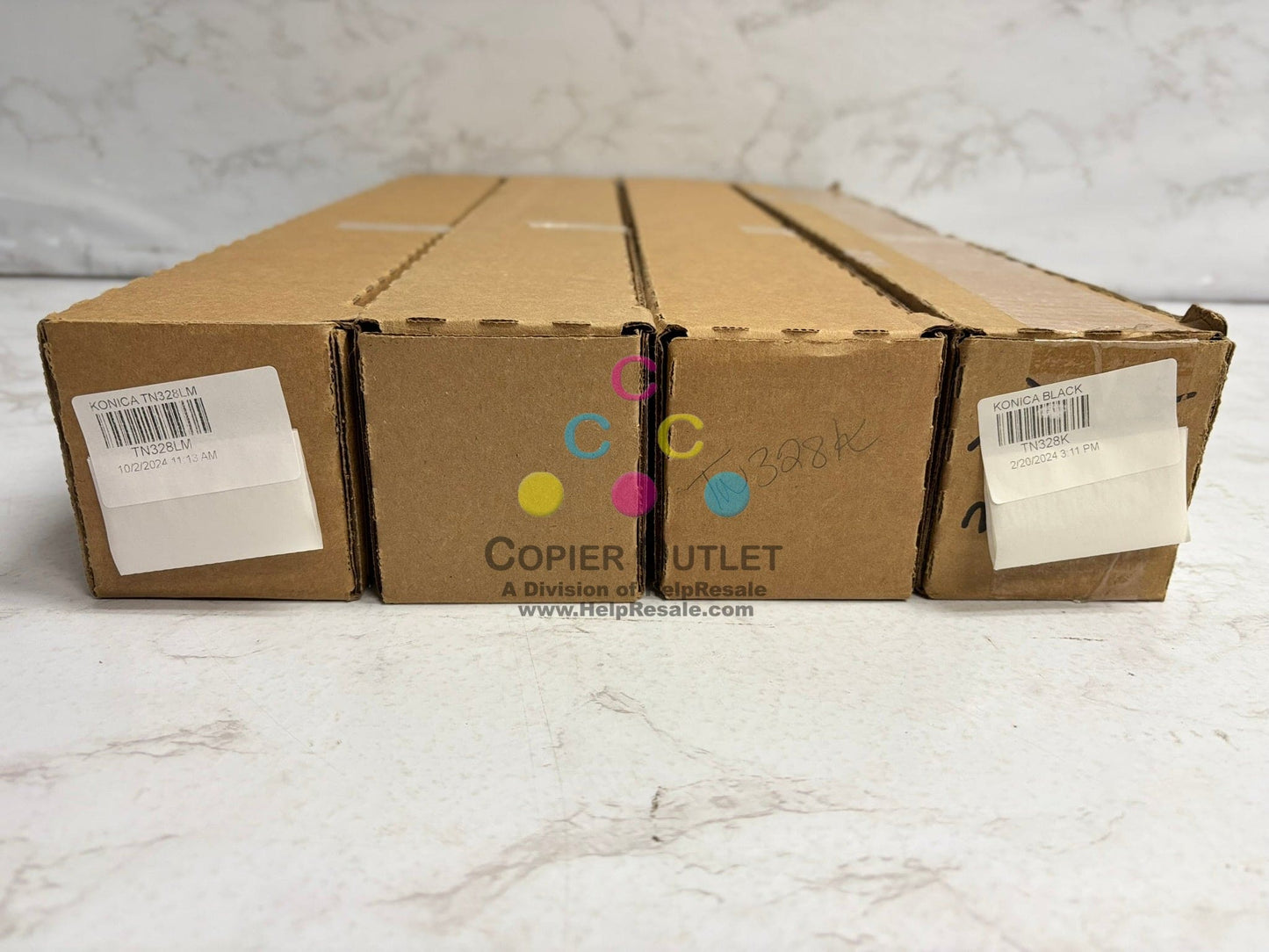 4 OEM Konica BH C250i,C300i,C360i,C450i TN328LM & TN328K Toners (Plain Boxes)