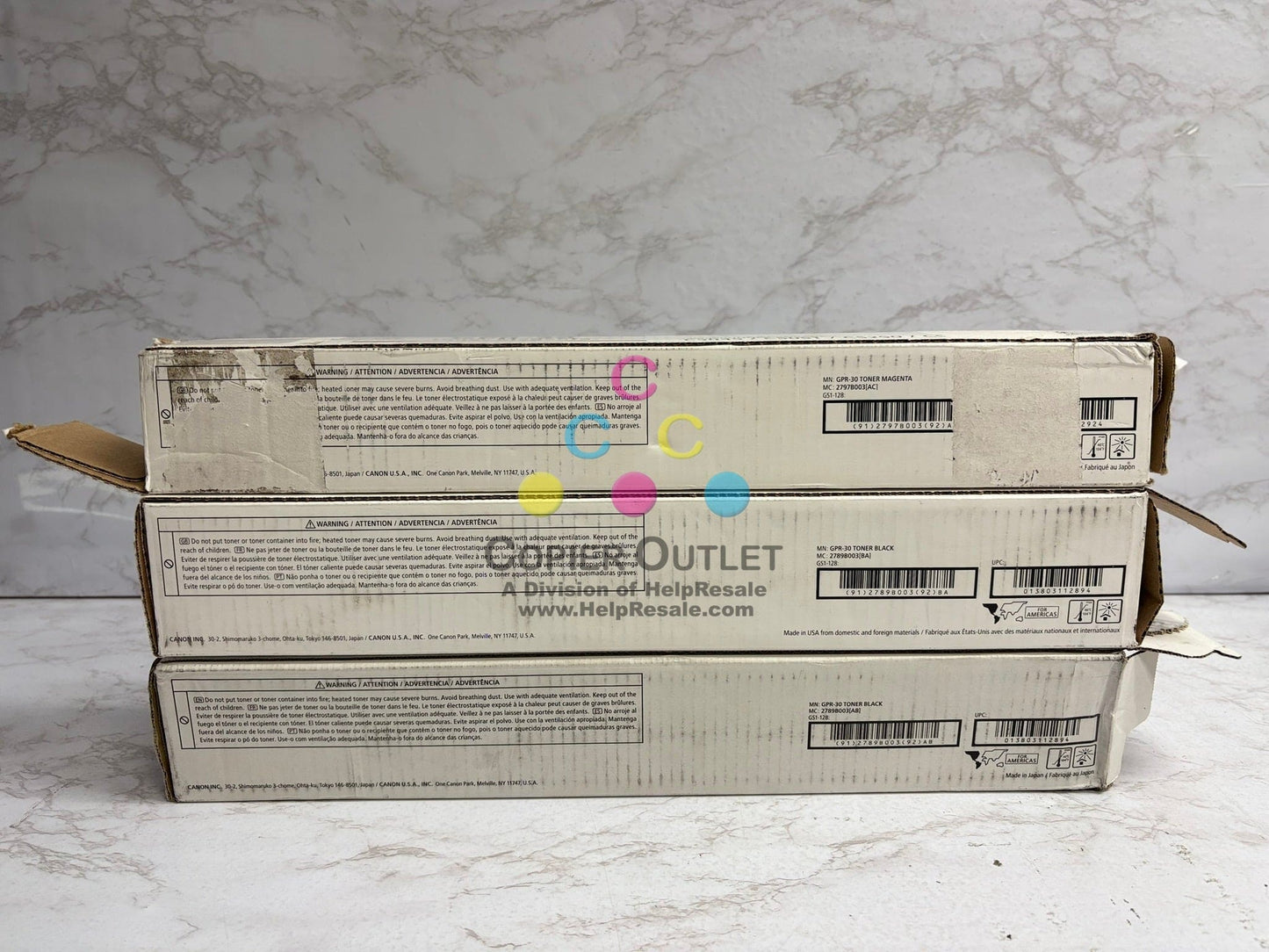3 Open Genuine Canon iR ADV C5045,C5051,C5250,C5255 GPR-30 MKK Toners (1 no lid)