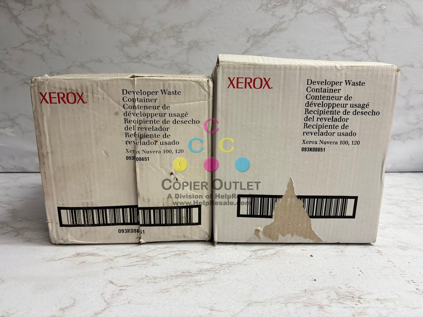 2 Genuine Xerox Nuvera 100,120,144 Developer Waste Containers 093K08651