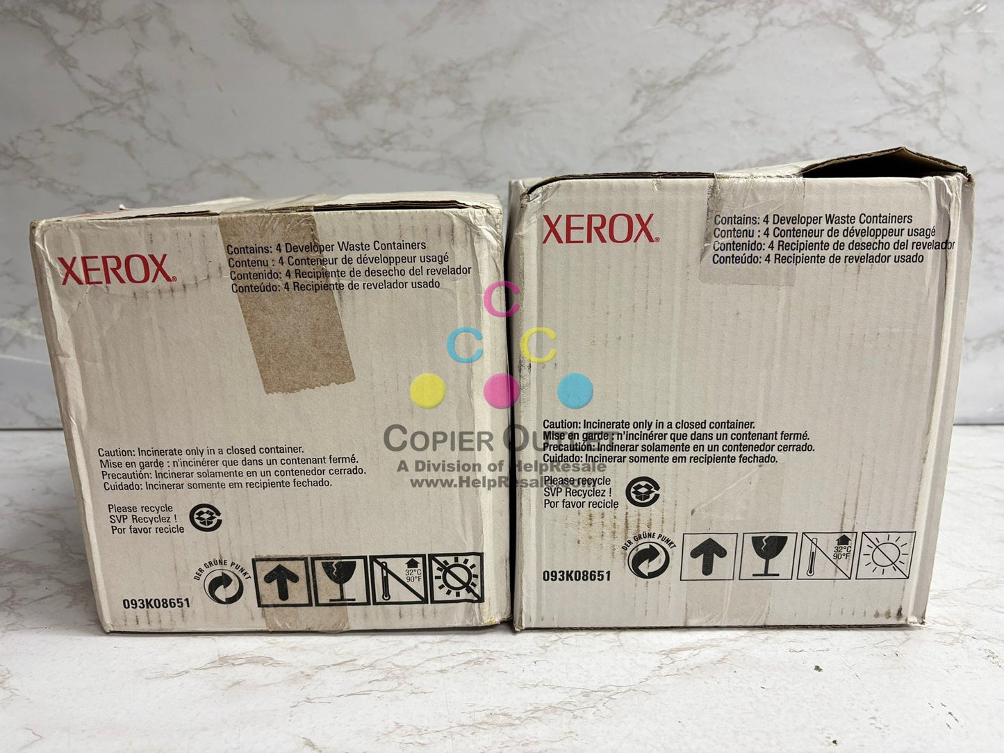 2 Genuine Xerox Nuvera 100,120,144 Developer Waste Containers 093K08651