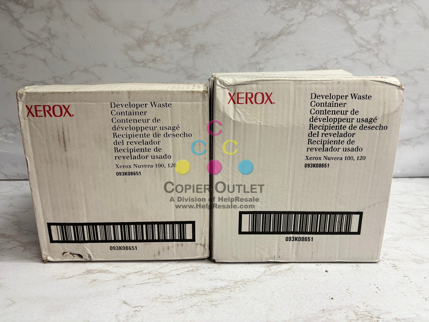 2 Genuine Xerox Nuvera 100,120,144 Developer Waste Containers 093K08651