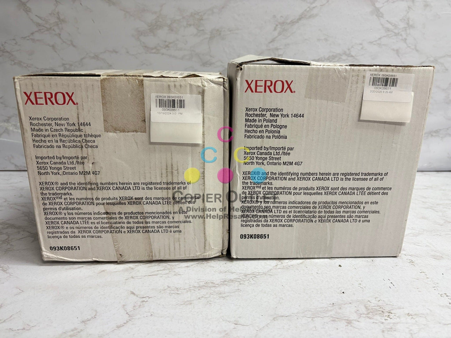 2 Genuine Xerox Nuvera 100,120,144 Developer Waste Containers 093K08651