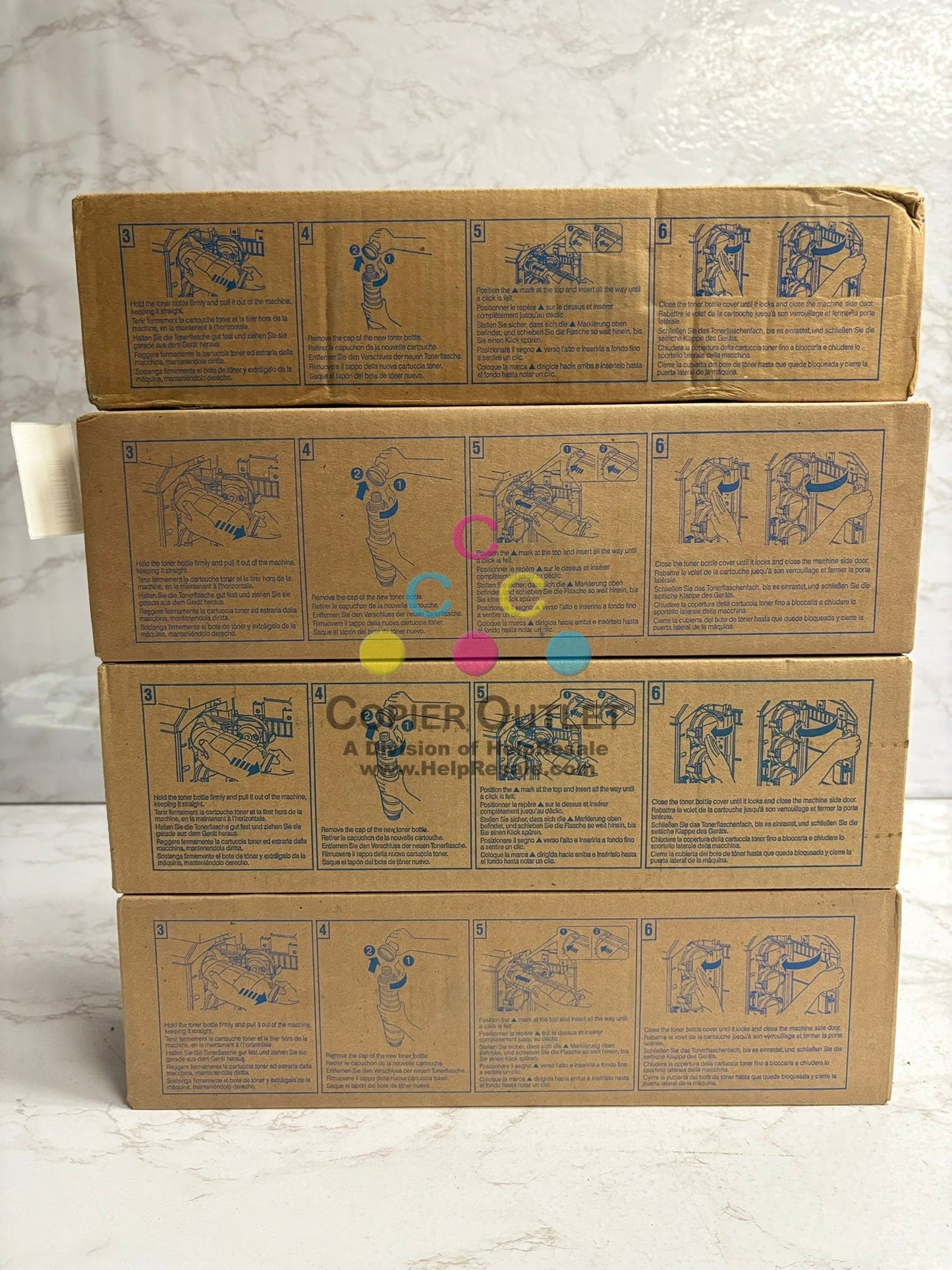 4 OEM Konica Minolta Bizhub PRESS C6000L YKKK Toners, TN616Y-L & TN616K-L