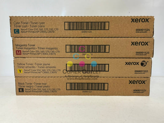 4 OEM Xerox Color C60,C70,550,560,C9065,C9070 CMYK Toners 006R01521,1522,1523,1524