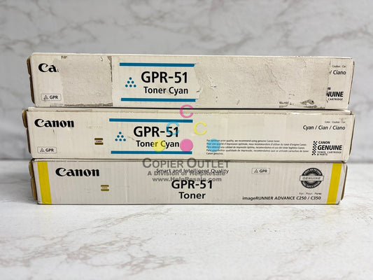 3 New Cosmetic Genuine Canon iR ADV C250, C255, C350, C355 GPR-51 CCY Toner