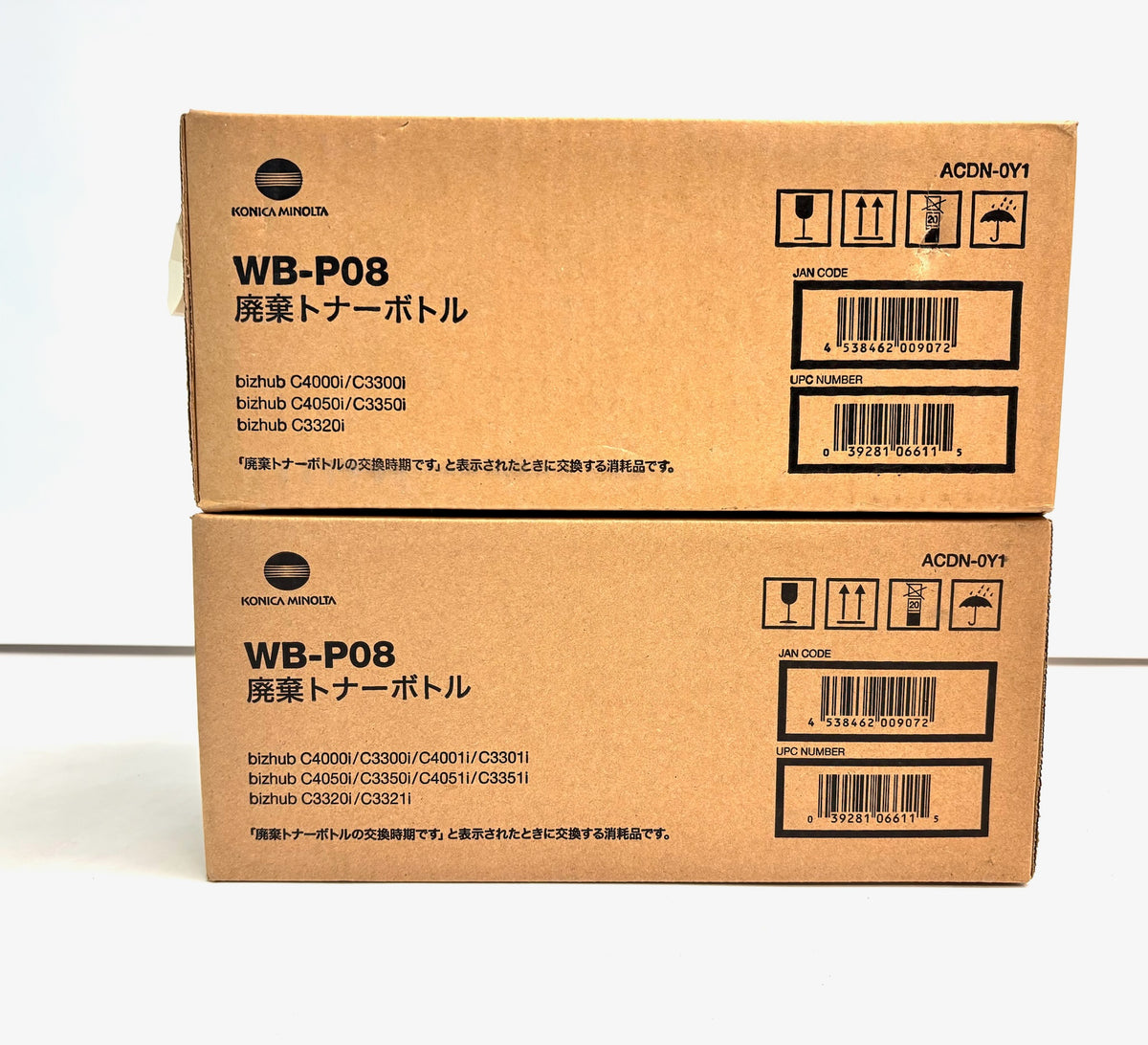 2 Genuine Konica Minolta C4000i, C3300i Waste Toner Container WB-P08, ACDN0Y1