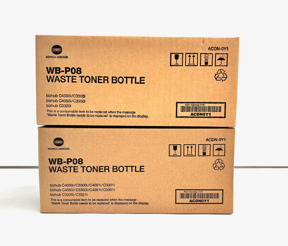 2 Genuine Konica Minolta C4000i, C3300i Waste Toner Container WB-P08, ACDN0Y1