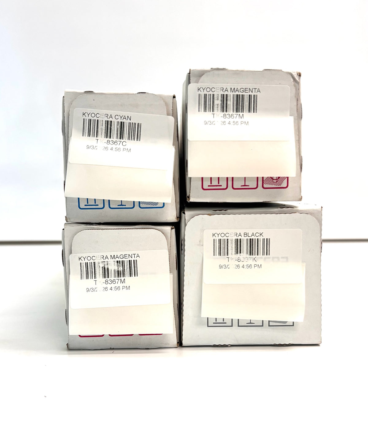 4 Genuine Kyocera TASKalfa 2554ci Cyan, Magenta & Black Toners TK-8367CMMK