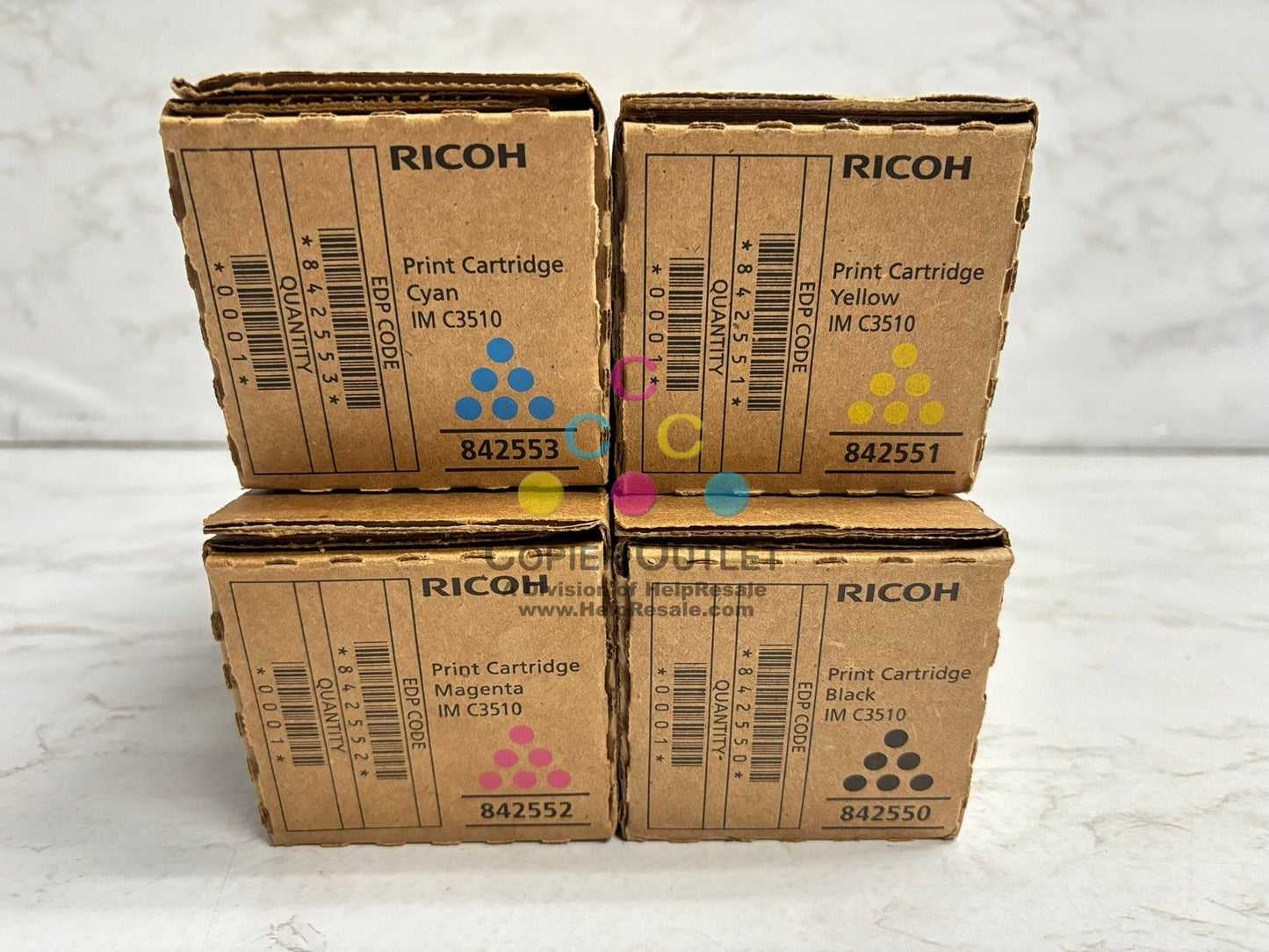 4 OEM Ricoh IM C3010/C3510 CMYK Toner 842553, 842552, 842551, 842550