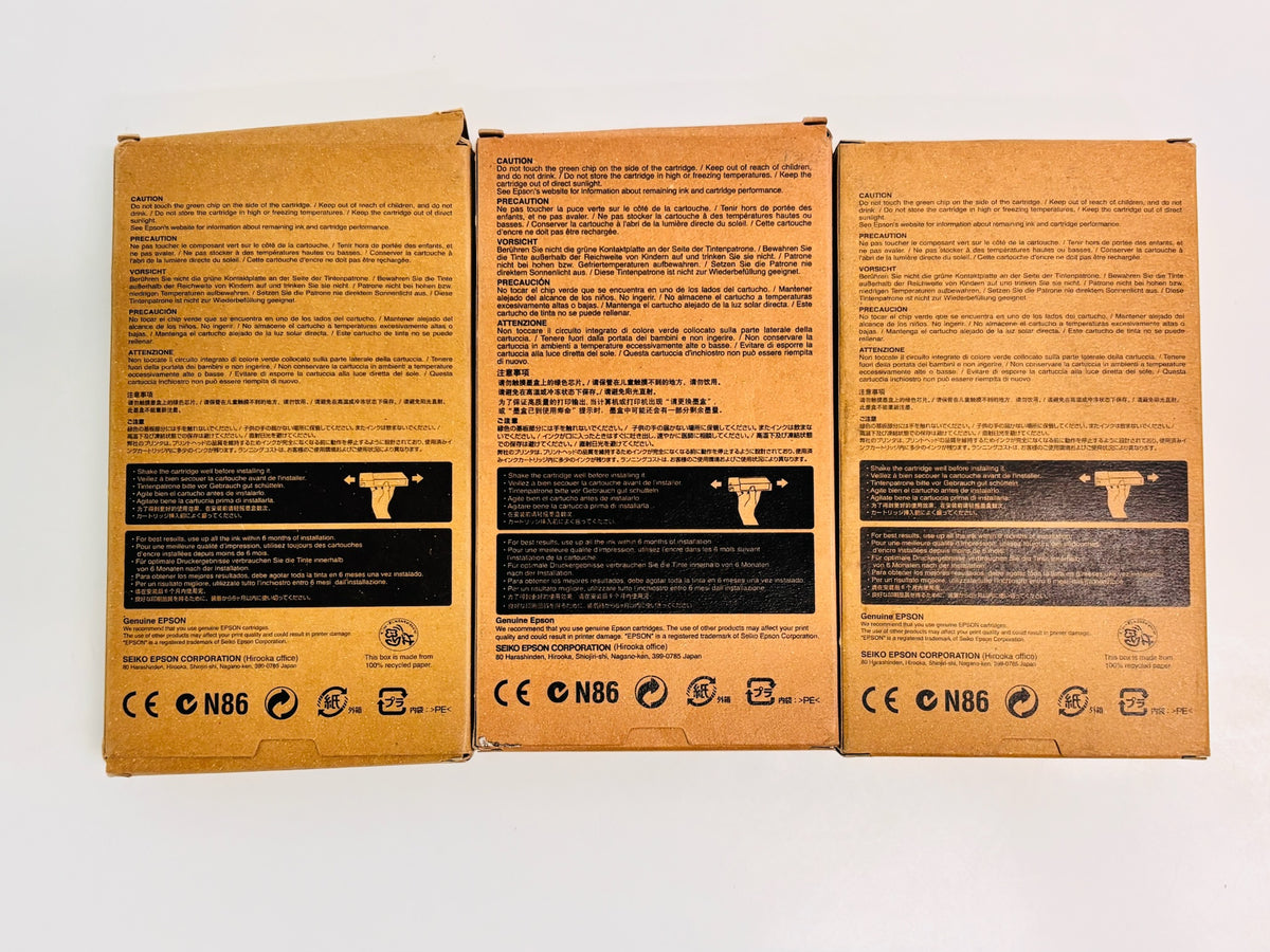 3 OEM Epson Pro 7800 Standard Yield CMLK T6022,23,27 (Exp:2009-2012) 110mL