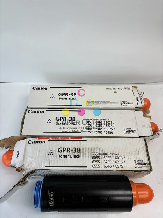 4 Open Genuine Canon GPR-38 Black Toner Cartridges 3766B003[AA]