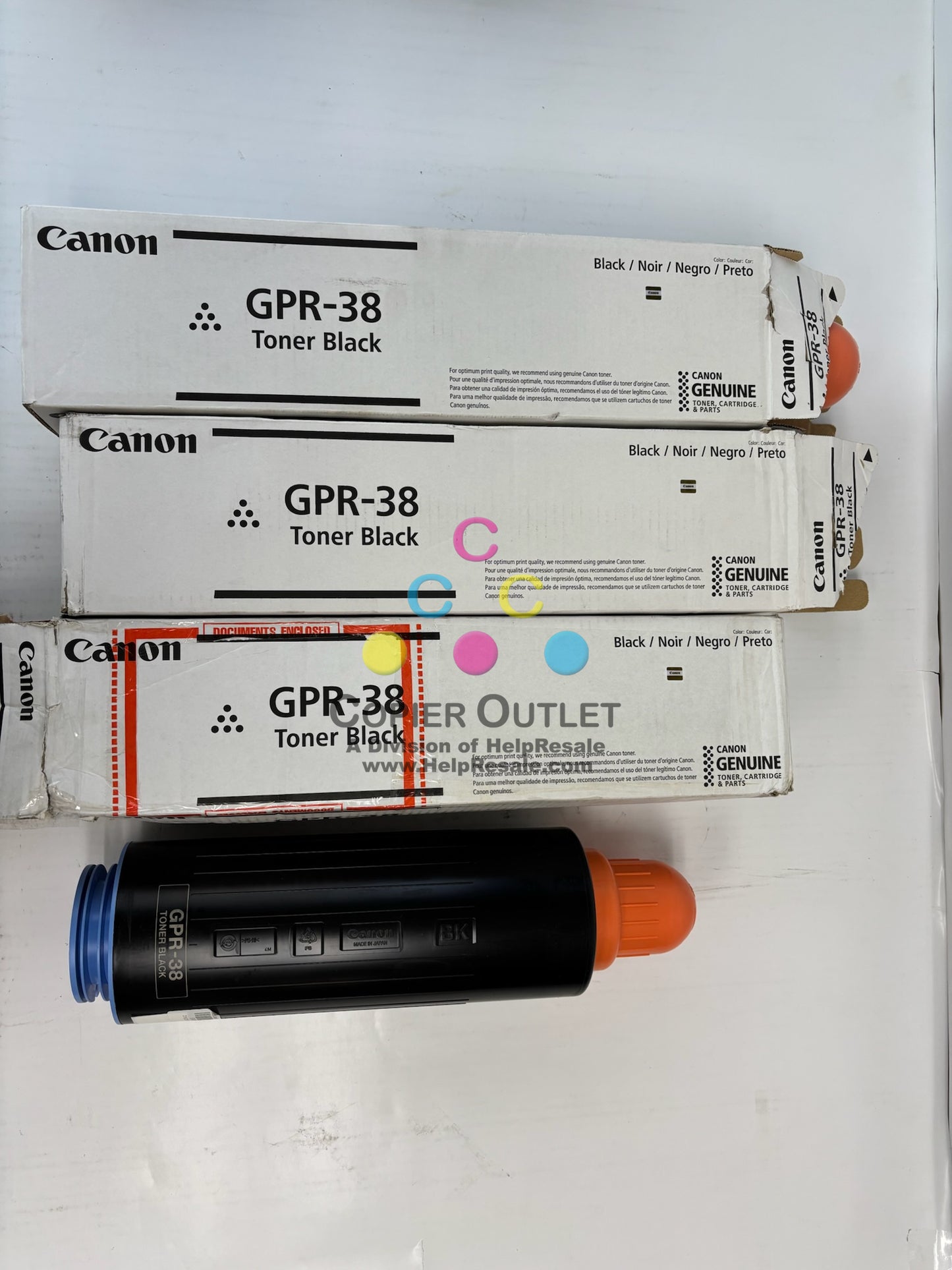4 Open Genuine Canon GPR-38 Black Toner Cartridges 3766B003[AA]