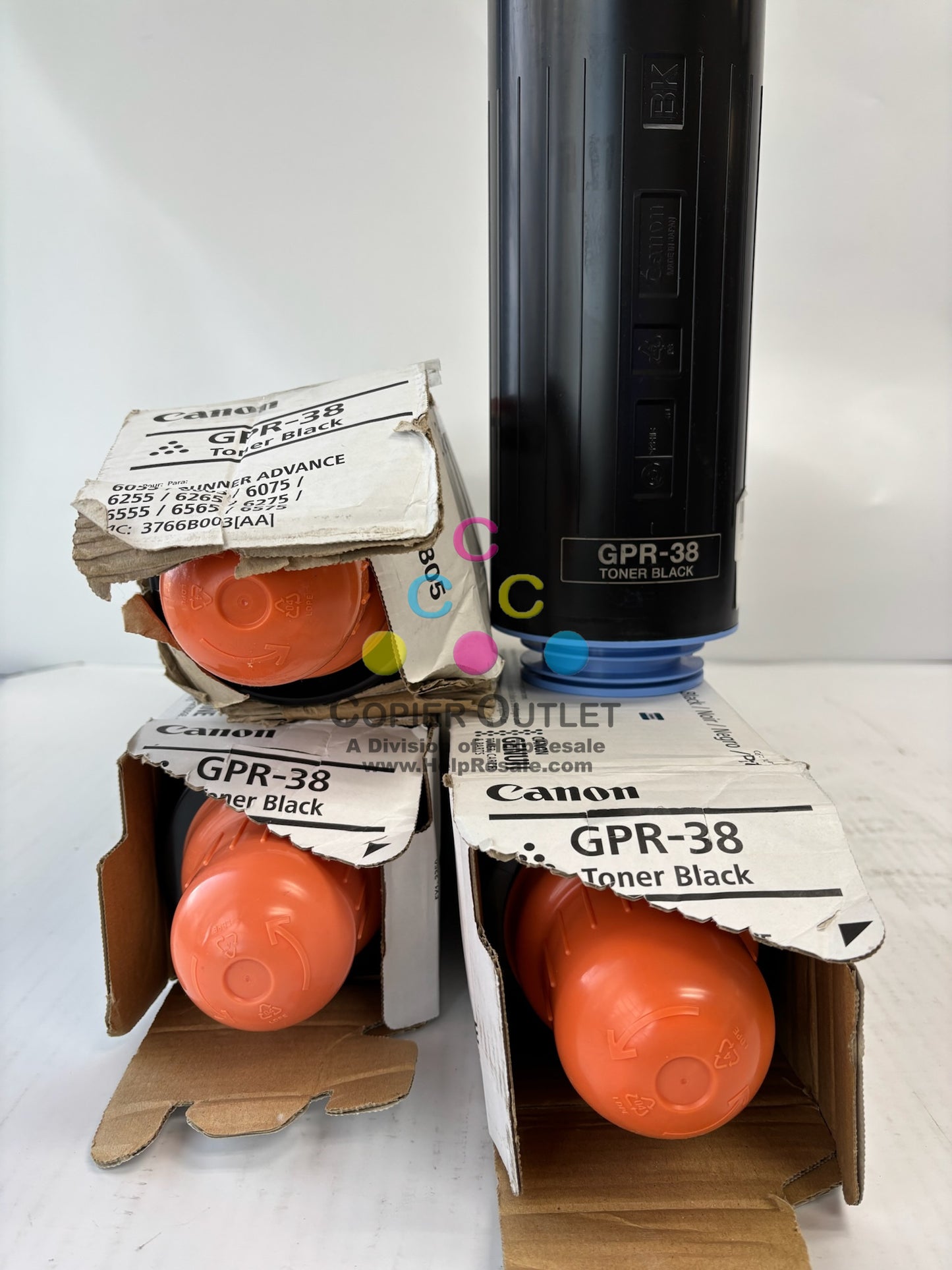 4 Open Genuine Canon GPR-38 Black Toner Cartridges 3766B003[AA]