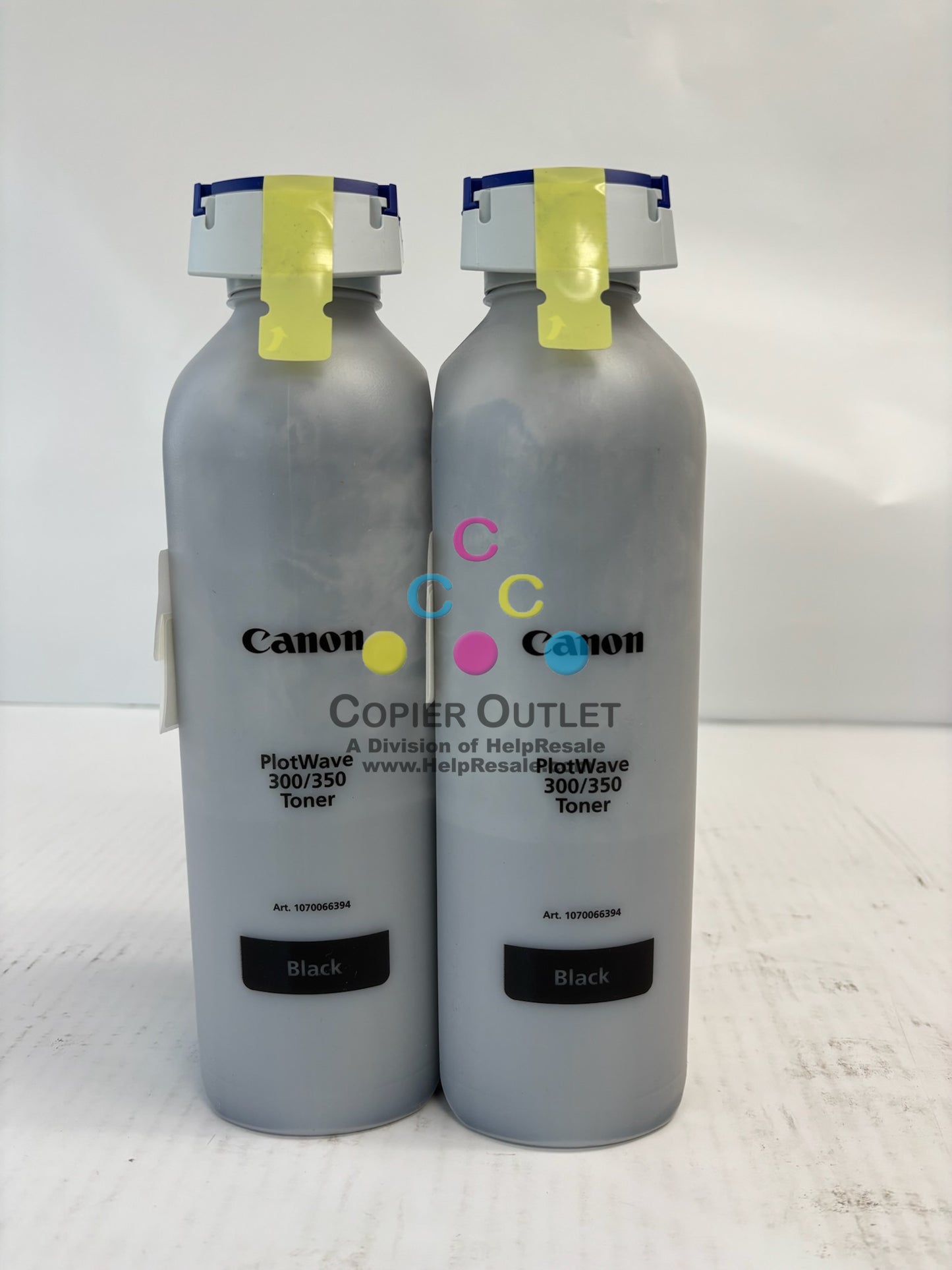2 Genuine Canon Plotwave 300/350 Black Toner Bottles 1070066394, No Original Box