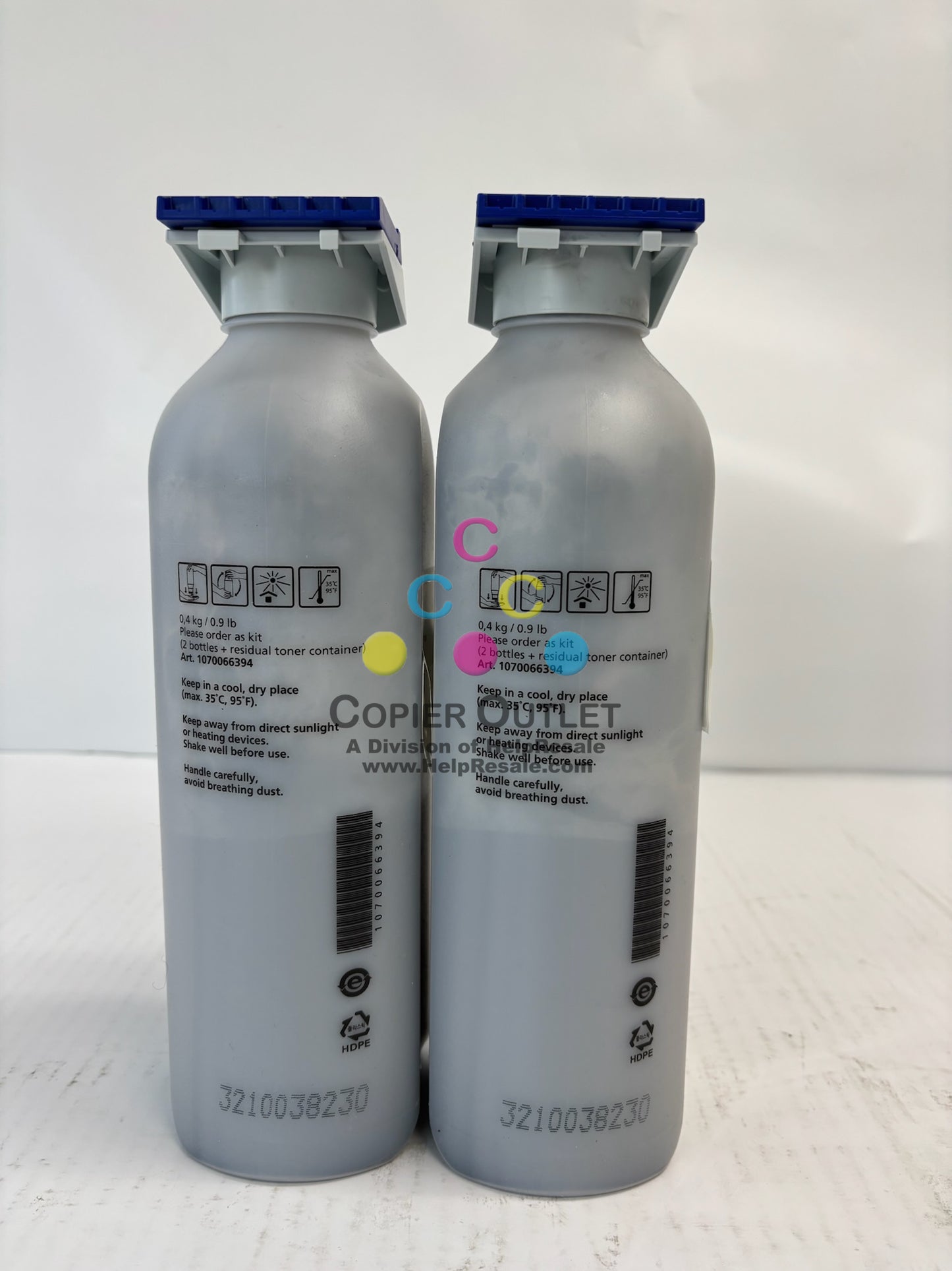 2 Genuine Canon Plotwave 300/350 Black Toner Bottles 1070066394, No Original Box