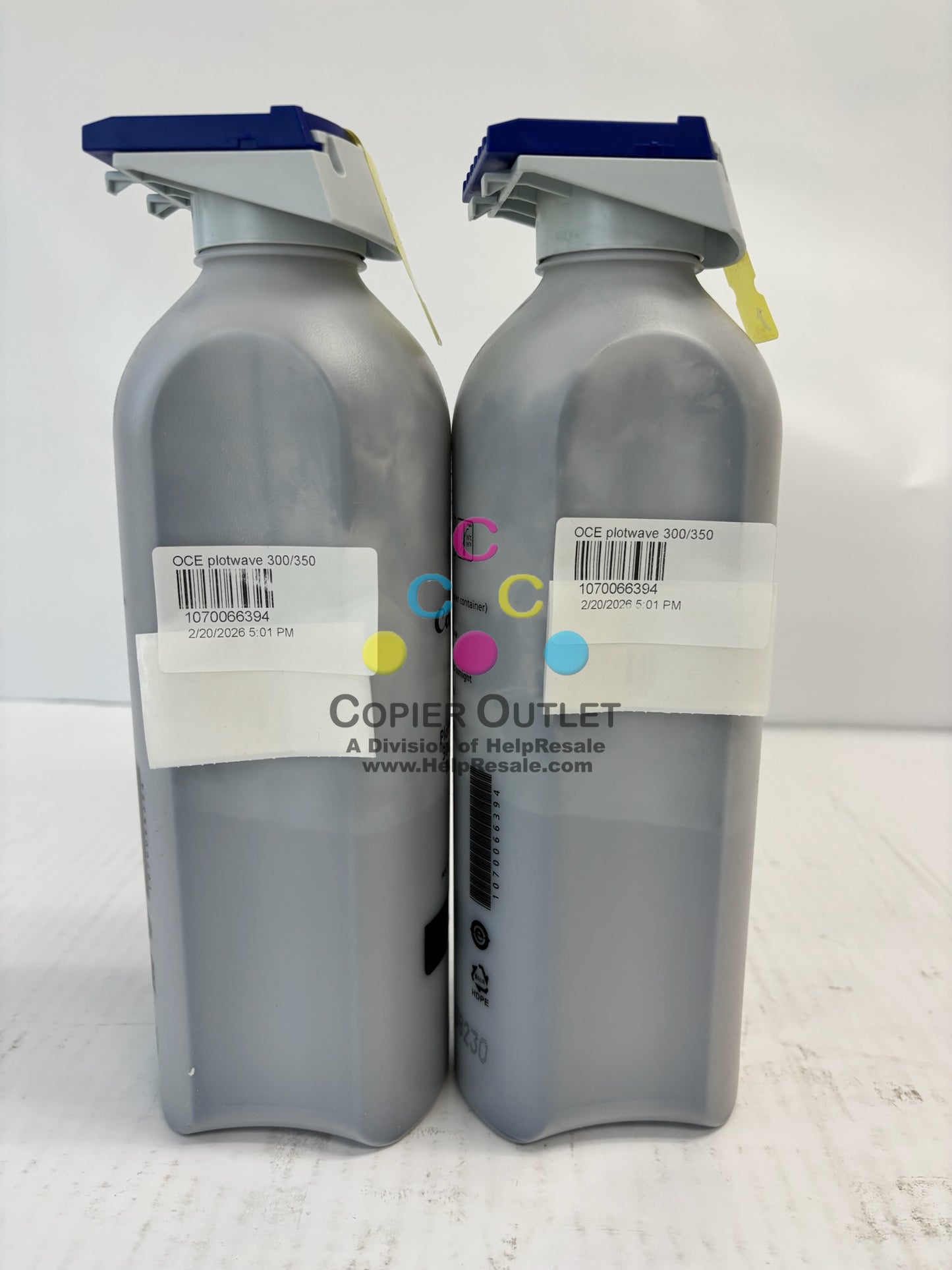 2 Genuine Canon Plotwave 300/350 Black Toner Bottles 1070066394, No Original Box