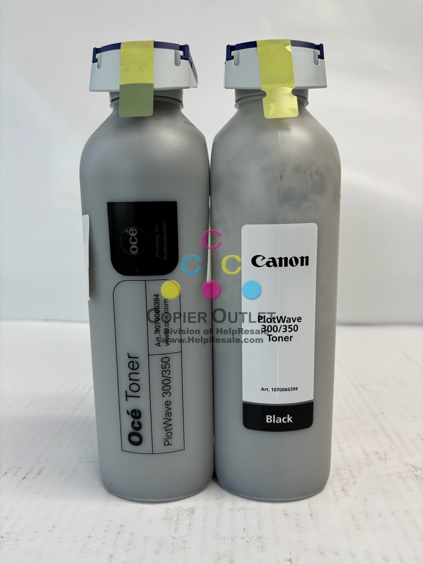 2 Genuine Oce / Canon Plotwave 300/350 Black Toner Bottles 1070066394, No Box