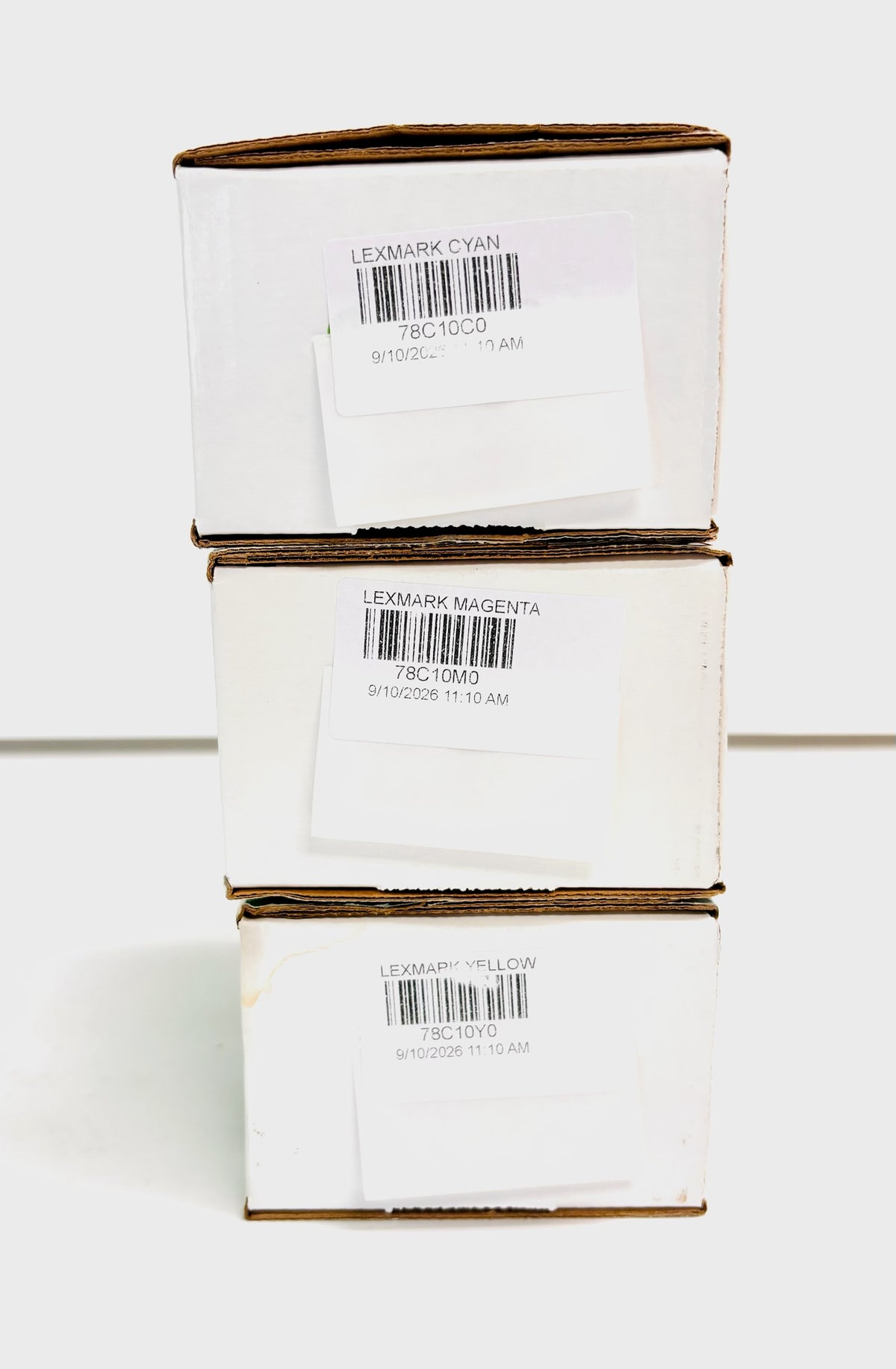 3 Genuine Lexmark CS/CX420,520,620 CMY Toners 78C10C0, 78C10M0, 78C10Y0