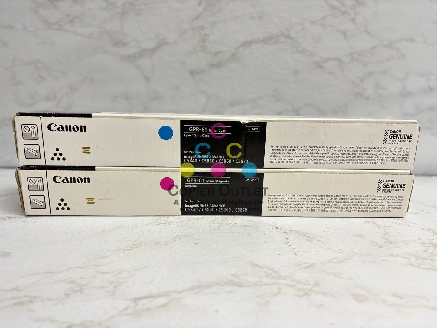 2 OEM Canon iR ADVANCE C5840i,C5850i,C5860i,C5870i GPR-61 CM High Yield Toners