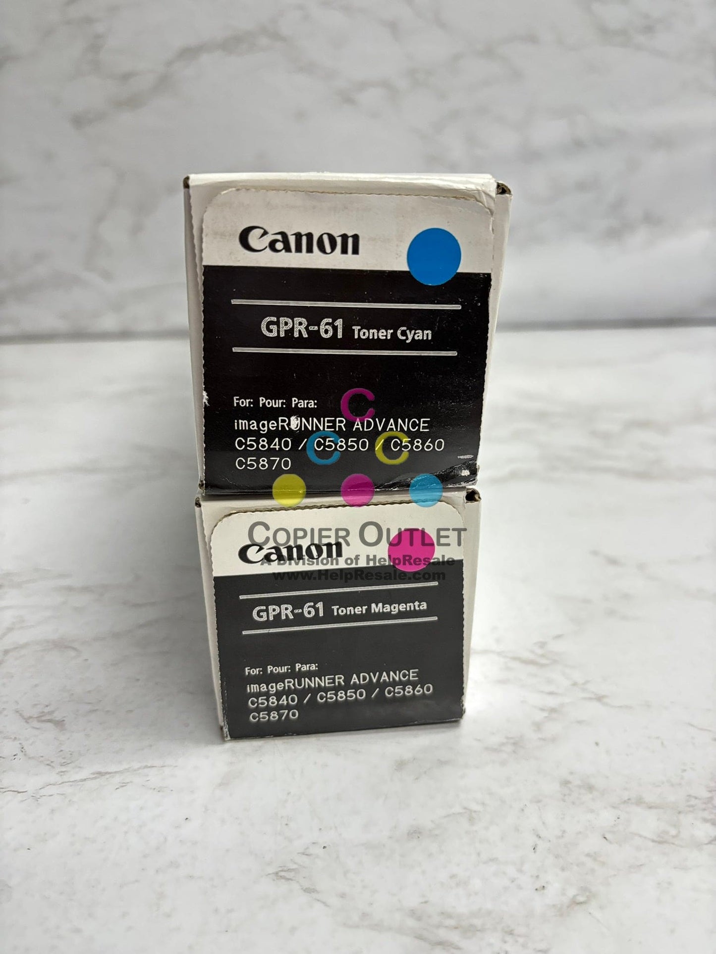 2 OEM Canon iR ADVANCE C5840i,C5850i,C5860i,C5870i GPR-61 CM High Yield Toners