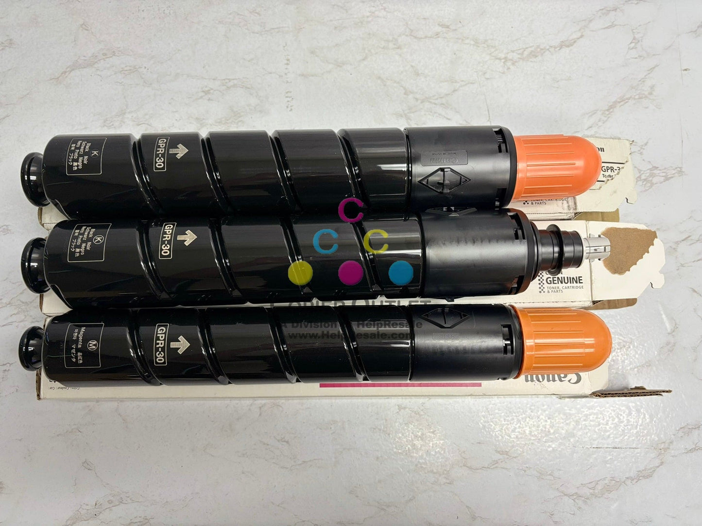 3 Open Genuine Canon iR ADV C5045,C5051,C5250,C5255 GPR-30 MKK Toners (1 no lid)