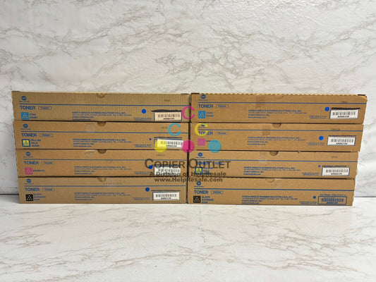 8 New Genuine Konica BizHub C258, C308, C368 TN324 CMYK Low Yield Toners (8.8oz)