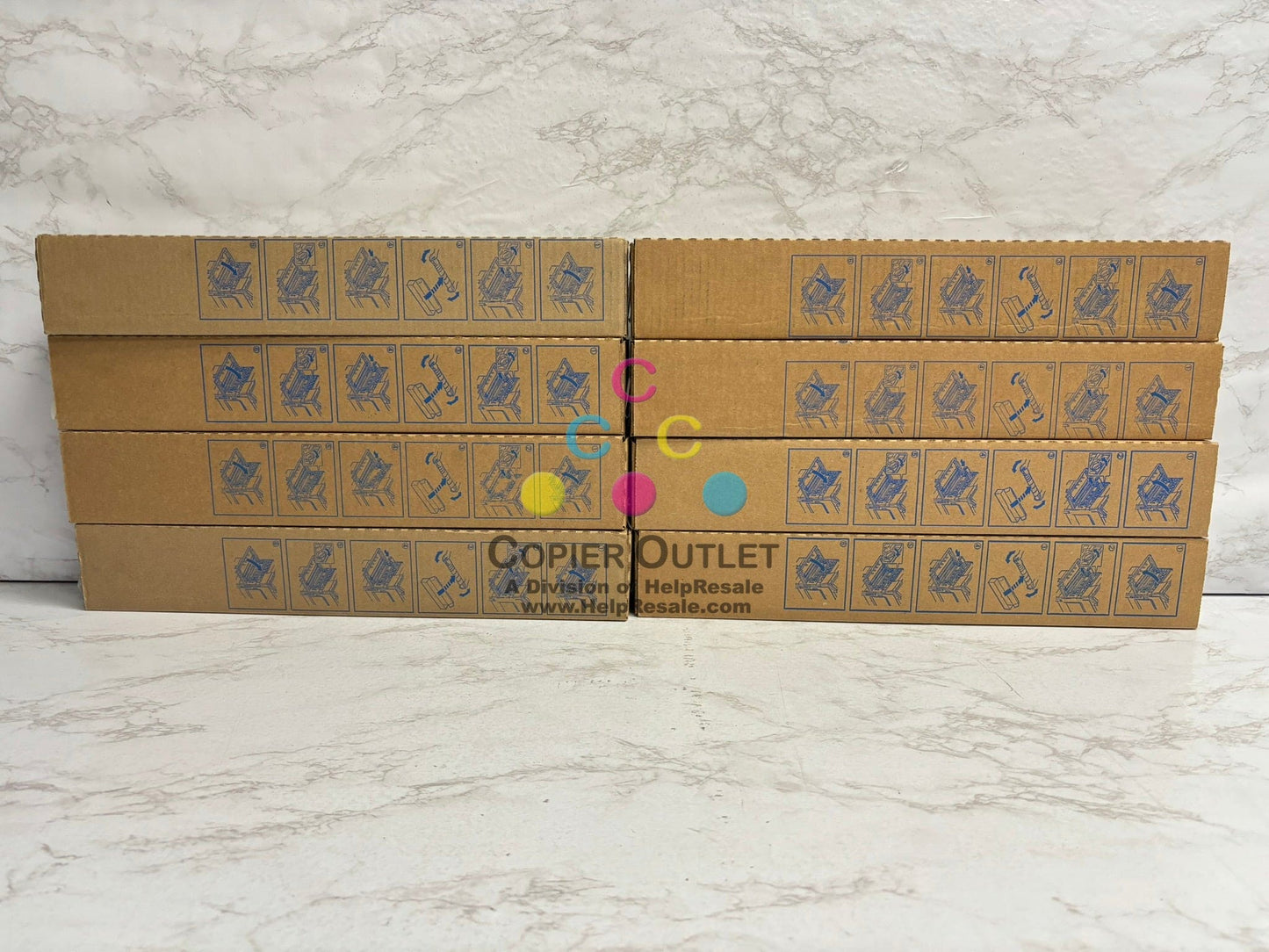 8 New Genuine Konica BizHub C258, C308, C368 TN324 CMYK Low Yield Toners (8.8oz)