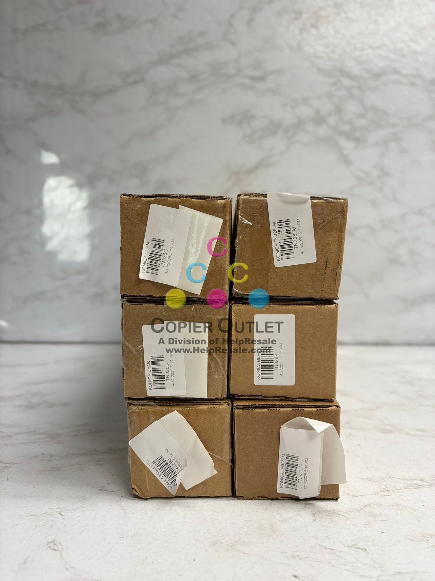 6 Genuine Konica Bizhub C250i,C300i,C360i TN328 CCMMKK Toners (Plain Boxes)