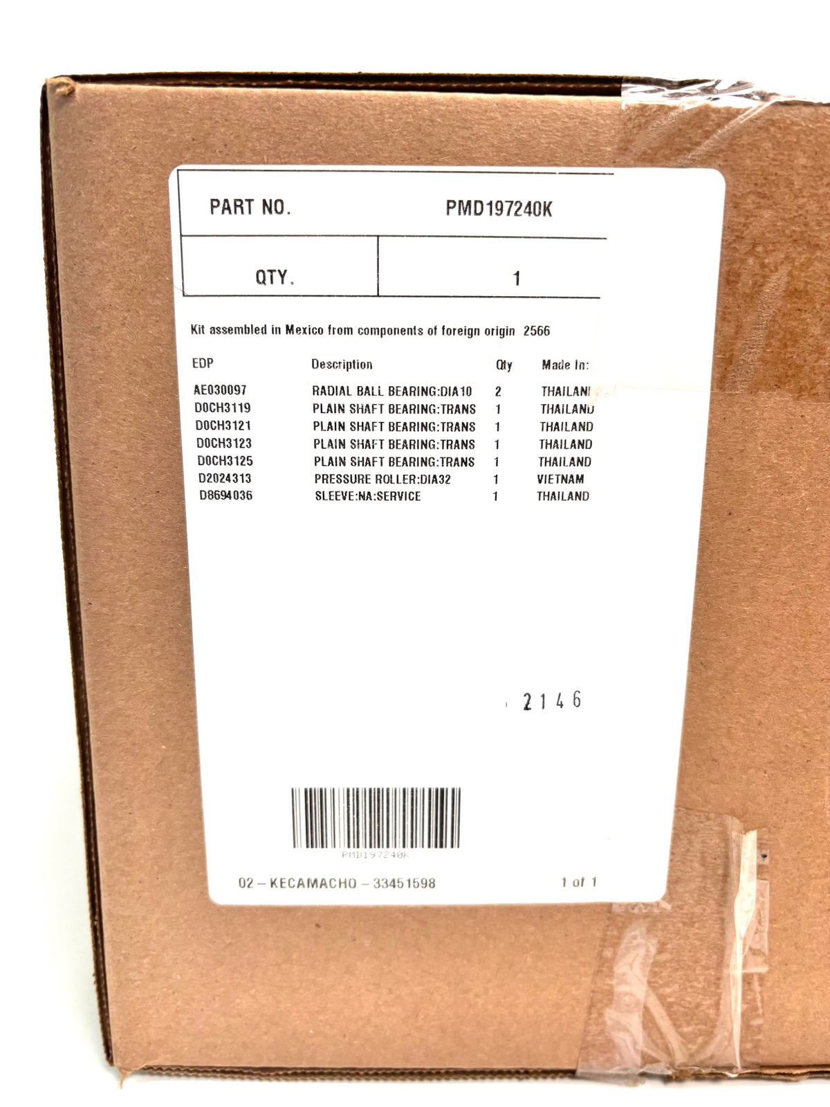 Open OEM Ricoh MP4054SP/MP5054SP Maintenance (PM) Kit  PMD197240K -320K