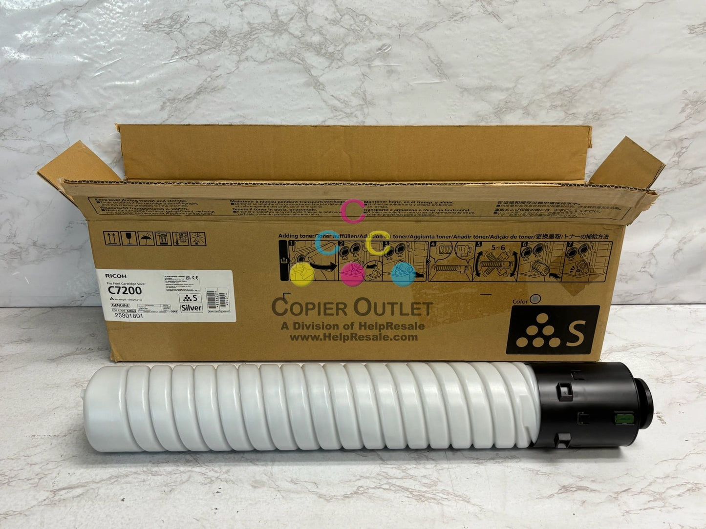 New Open OEM Ricoh Pro C7200, C7200s Silver Print Cartridge 828622 (25801801)