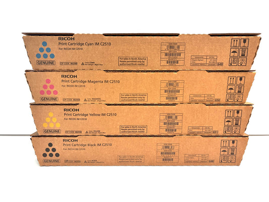 4 Genuine Ricoh IM C2510 CMYK Toner 842554,842558,842559,8425560 (88g-240g)