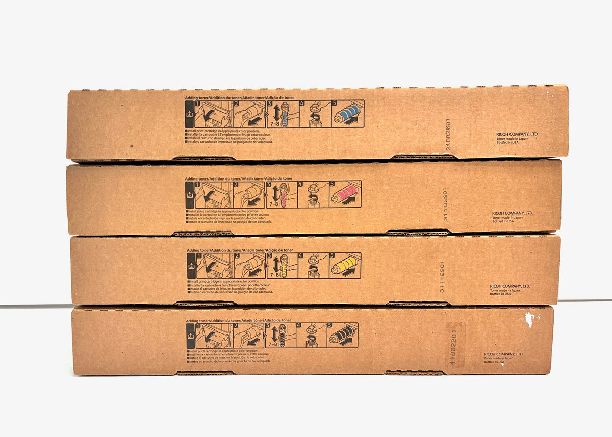 4 Genuine Ricoh IM C2510 CMYK Toner 842554,842558,842559,8425560 (88g-240g)