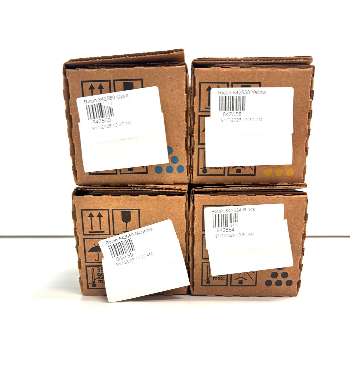 4 Genuine Ricoh IM C2510 CMYK Toner 842554,842558,842559,8425560 (88g-240g)