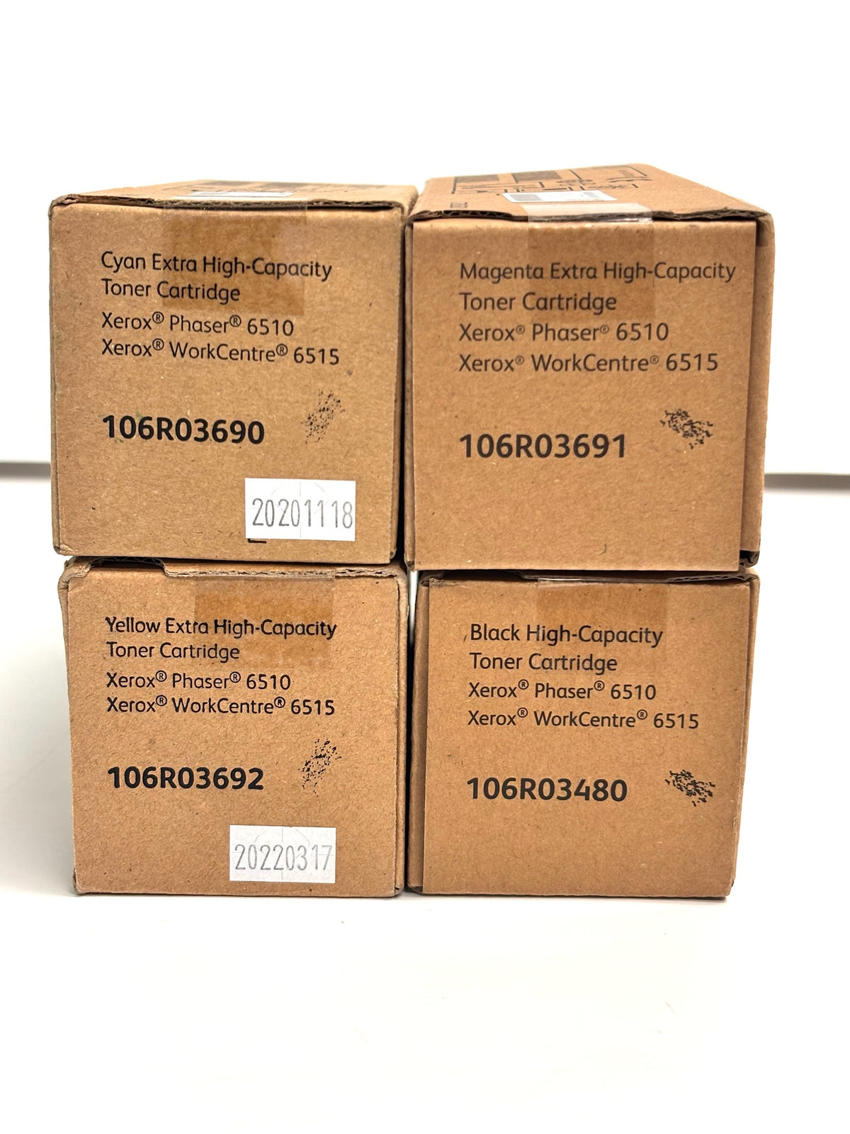 4 Genuine Xerox Phaser 6510,6515 CMYK High-Cap Toner 106R03480,106R03690,3691,3692