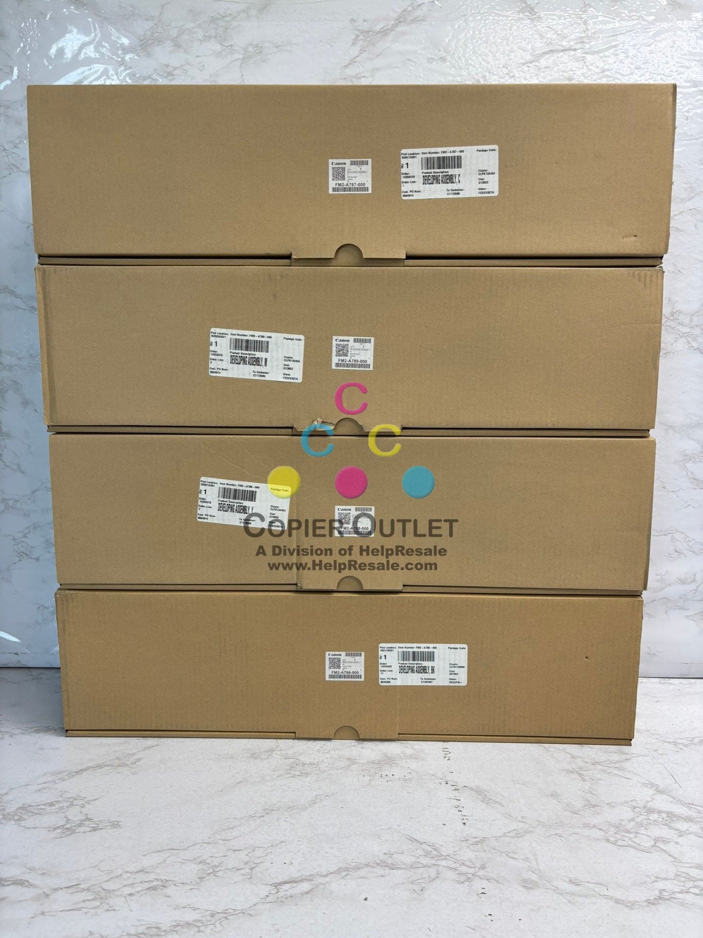 4 OEM Canon iP C60,C700,C800 CMYK Developer Units FM2-A786-000,A787,A788, A789