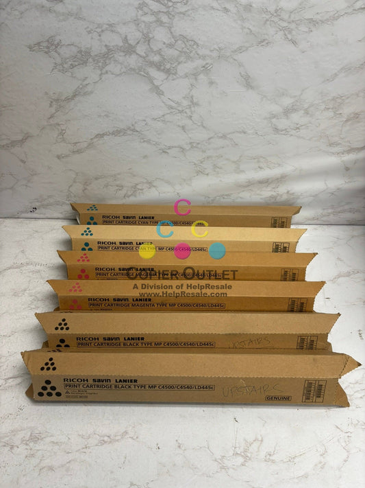 6 New OEM Ricoh MP C4500,C4540,LD445C CCMMKK Toners 841342,841344,841345