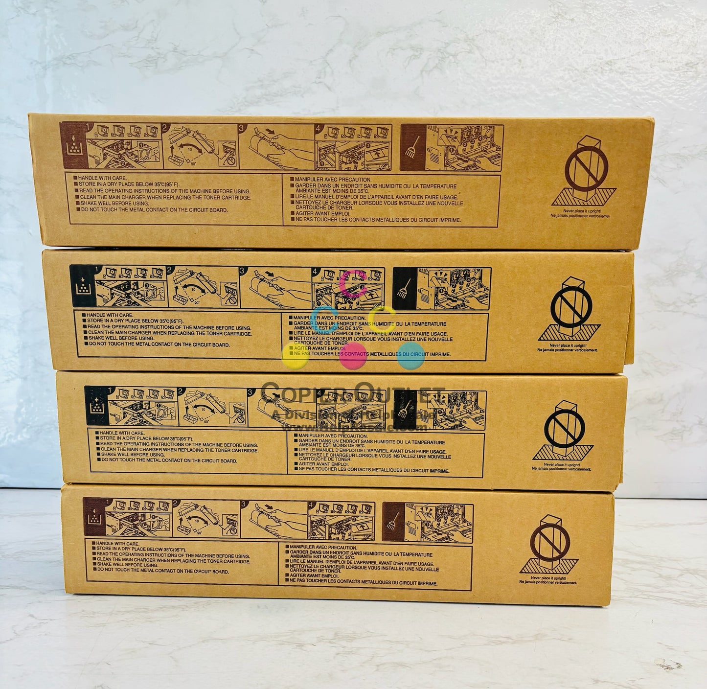 4 Open OEM Toshiba E STUDIO 2505AC, 3005AC Cyan, Yellow & Black Toner T-FC505U CYKK