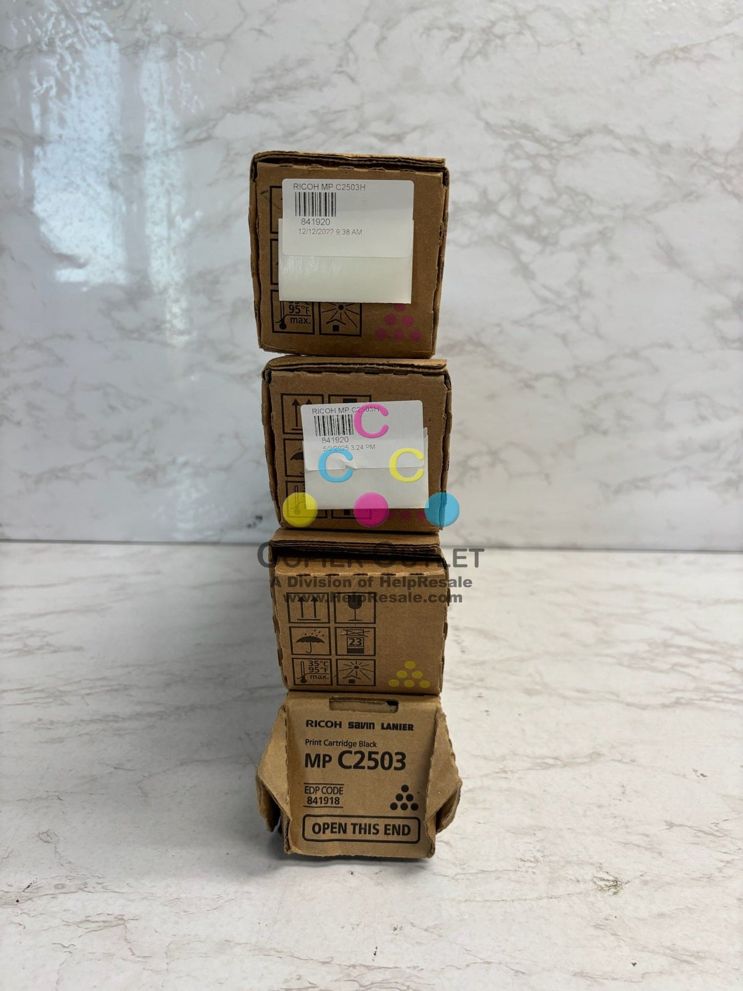 4 OEM Ricoh MP C2503H,C2003,C2004,C2503,C2504 MMYK Toners 841918,19,20 (No cyan)