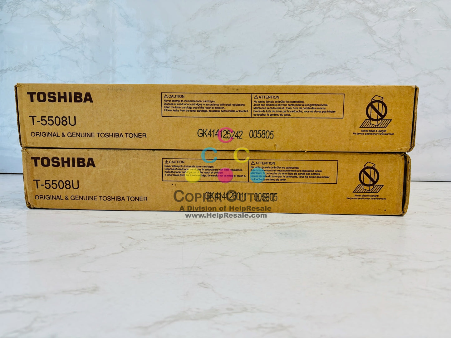 2 Open OEM Toshiba E STUDIO 5508A, 6508A, 6508AG Black Toner T-5508U w/ Tabs