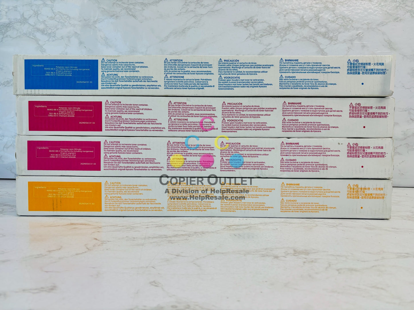 4 Genuine Kyocera 5052ci,5053ci,6052ci Cyan, Magenta & Yellow Toner TK-8517 CMMY