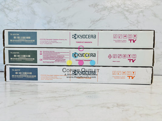 3 Genuine Kyocera TASKalfa 3554ci Magenta & Yellow Toner TK-8377 MMY