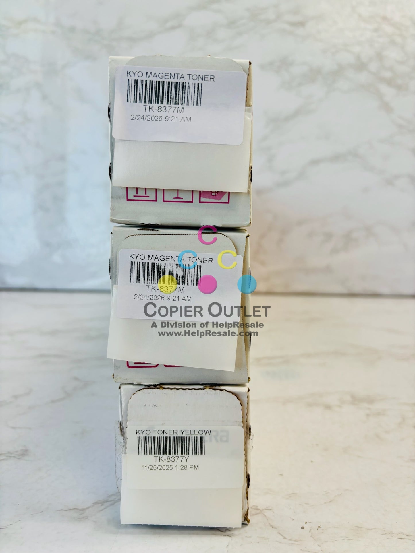 3 Genuine Kyocera TASKalfa 3554ci Magenta & Yellow Toner TK-8377 MMY